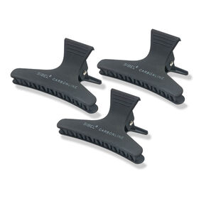 Sibel Pinces Sépare-Mèches Carbon Line 8cm Noir x3