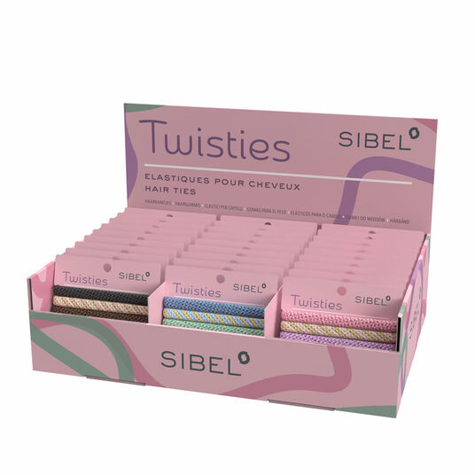 Sibel Twisties Haarelastiek Multicolor Display 30st