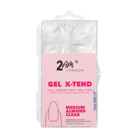 2AM London Soft Gel Tips - Medium Almond Clear 120 PK