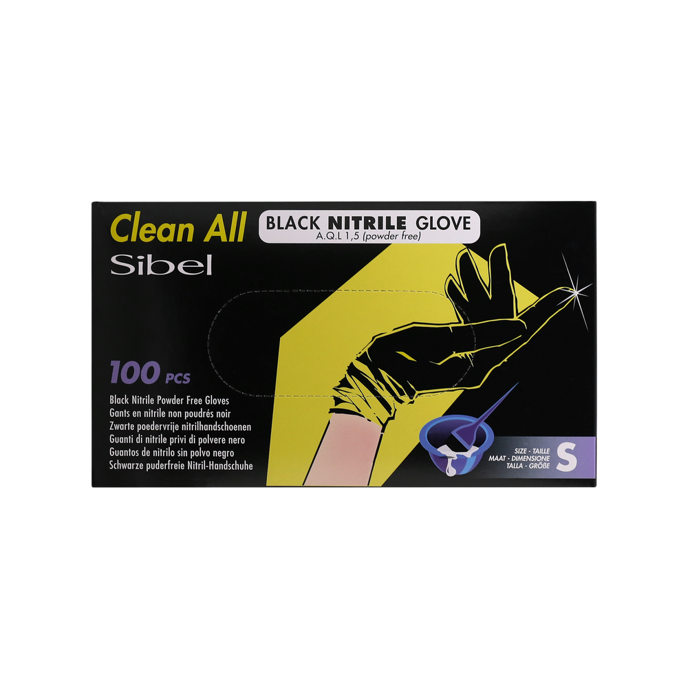 Clean All Nitrile Handschoenen S Zwart x100