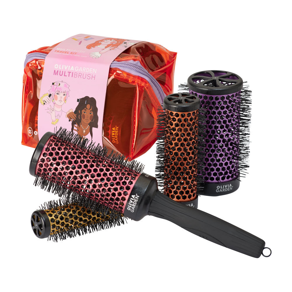 Olivia Garden Multibrush Trousse de voyage (25mm+35mm+45mm+55mm+Manche)