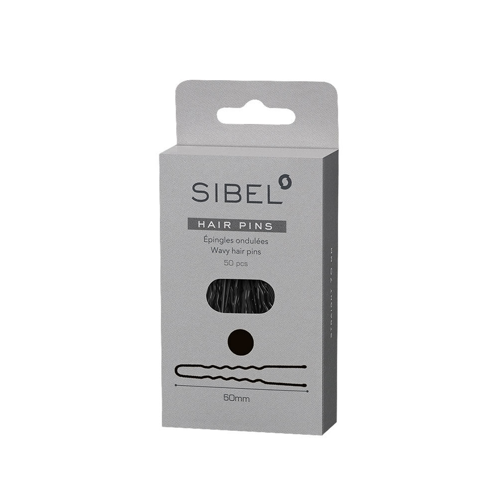 Sibel Metalen Pinnen Golvend 60mm Zwart 50 Stk