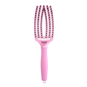 Olivia Garden Fingerbrush Care Iconische Borstel Zwijnenhaar & Nylon Arctisch Licht Hemels Roze