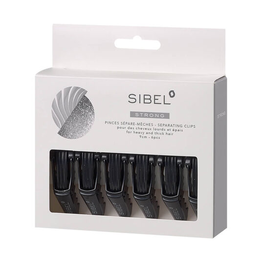 Sibel Pinces S&eacute;pare-M&egrave;ches Forte 9cm Noir x6