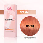 Wella Professionals Shinefinity Zero Lift Glaze Gloss Vernis Color&eacute; Longue Tenue 06/43 Warm Copper Sunset 60ml