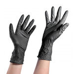 S-PRO Gants Jetables Nitrile Grand Noir 100pcs