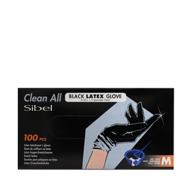 Clean All Gloves Latex Black M 100pcs/093800155
