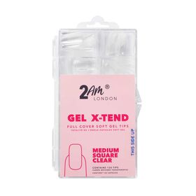 2AM London Soft Gel Tips - Medium Square Clear 120 PK
