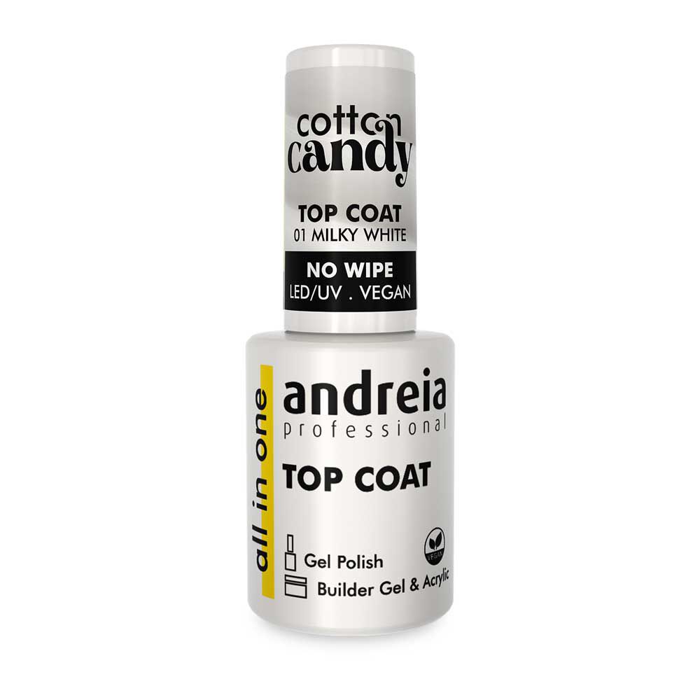 Andreia Professional All In One Vernis gel Top coat - Cotton Candy 01 Milky White 10.5ml Andreia Professional All In One Vernis gel Top coat - Cotton Candy 01 Milky White 10.5ml