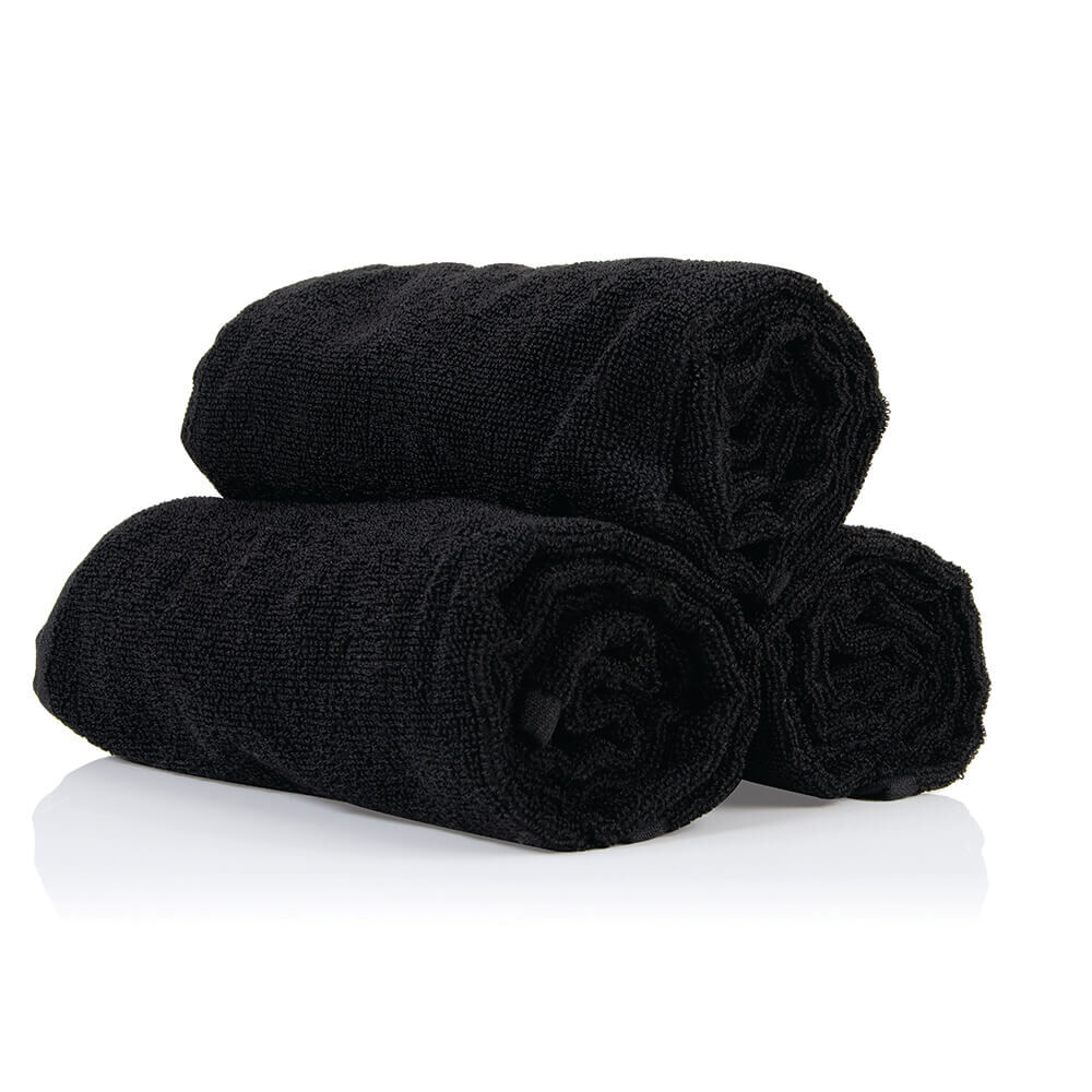 SPRO Towel Microfiber Black Bleach Resistant x12 Professionele Pro
