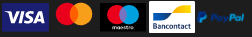 We accepteren betalingen met Visa, MasterCard, Maestro, Bancontact en PayPal.
