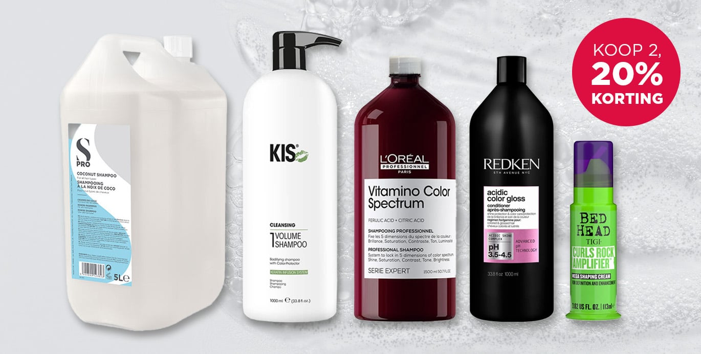 Haarverzorging: Bij aankoop van 2, 20% korting