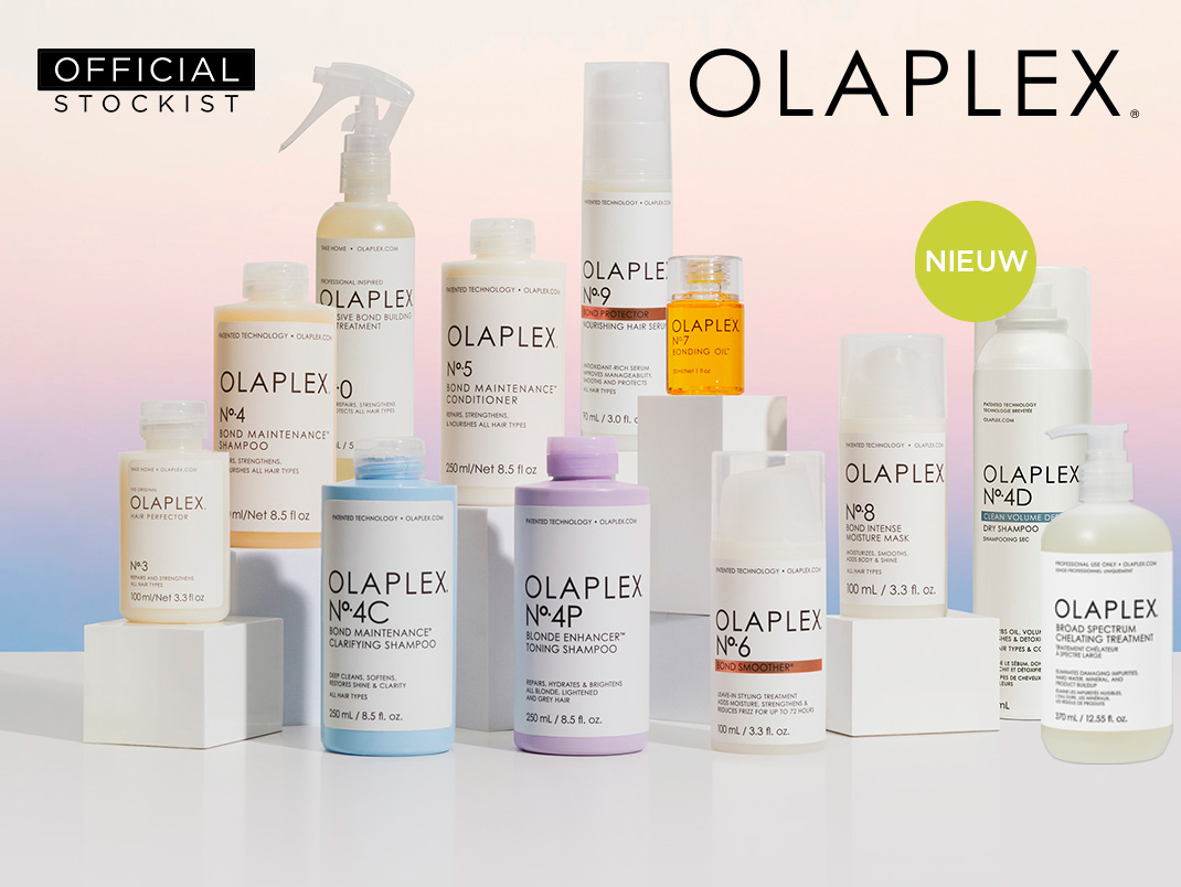 Ontdek OLAPLEX!  Herstelt je haar van binnenuit. Van krullend tot steil haar, OLAPLEX is geschikt en heilzaam voor alle haartypes.